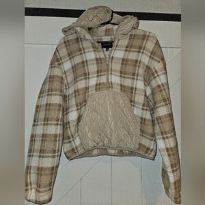 Love Tree Tan and Cream Fleece Jacket Size M